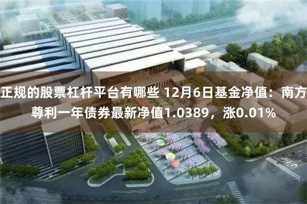 正规的股票杠杆平台有哪些 12月6日基金净值：南方尊利一年债券最新净值1.0389，涨0.01%