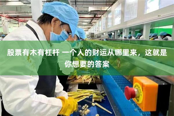 股票有木有杠杆 一个人的财运从哪里来，这就是你想要的答案