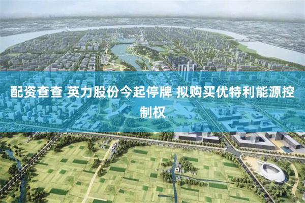 配资查查 英力股份今起停牌 拟购买优特利能源控制权